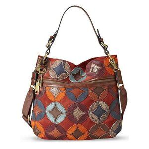 Rare Fossil Multicolour Patchwork Leather Hobo Bag – Excellent Condition